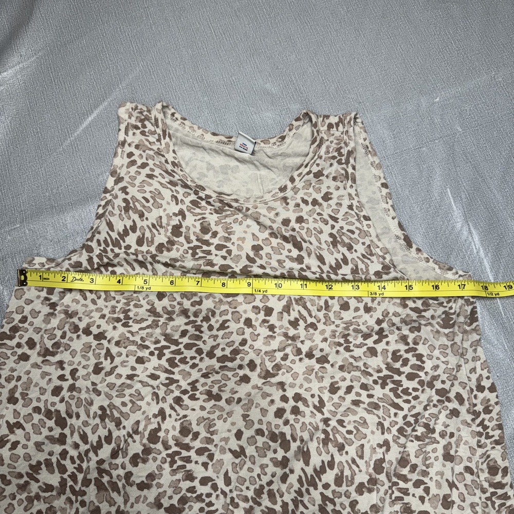 Old Navy Luxe Leopard Print Tank Top Size M Tan - Picture 5 of 7